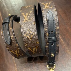 Louis Vuitton Bandoulière - Monogram Brown black bag Belt with gold buckles